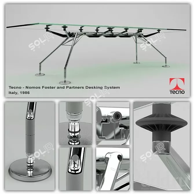 Tecno Nomos: Sleek System Desk 3D model image 1