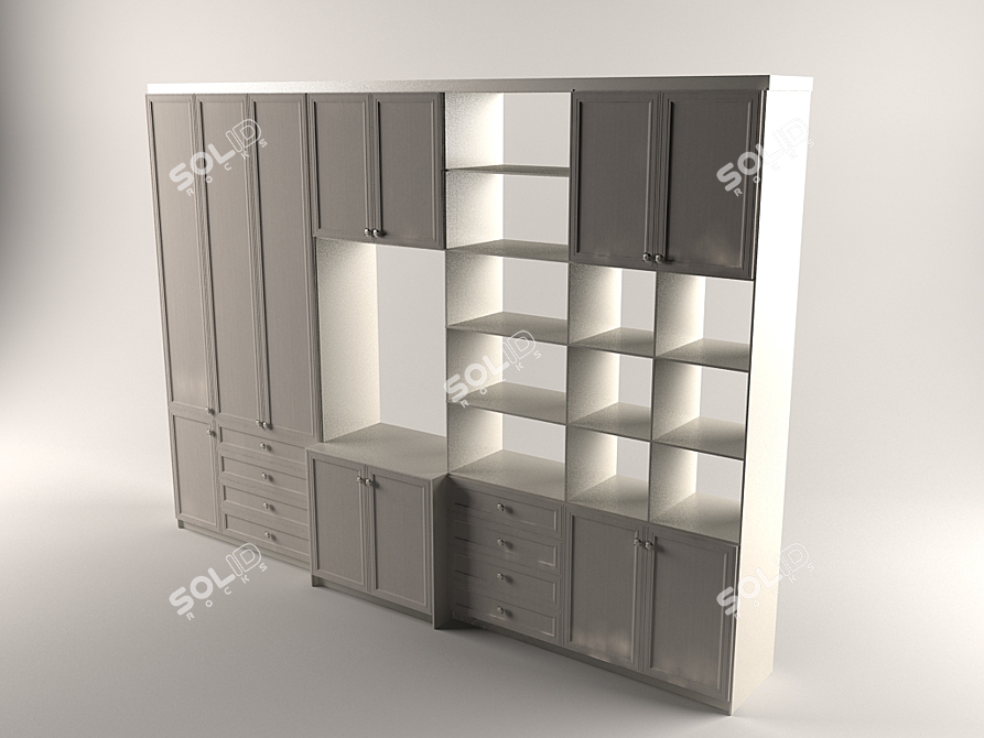 High-Quality Wall Set 3D model image 1