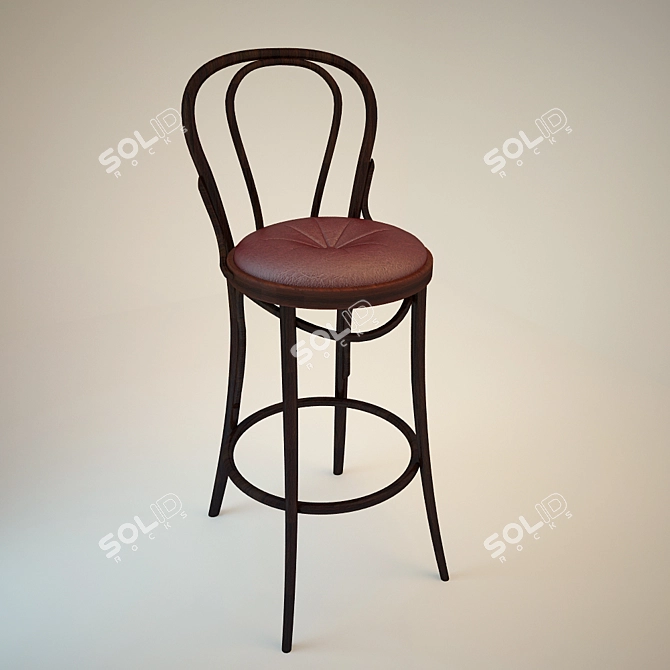 Vintage-inspired Vienna Bar Stool 3D model image 1