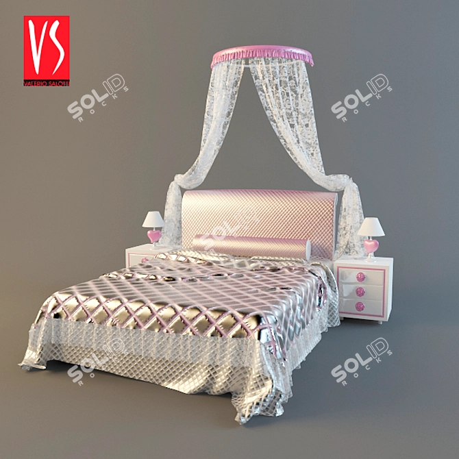 Luxury Valerio Salotti Bed 3D model image 1