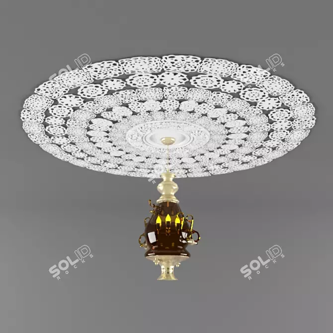 Elegant Chandelier Décor 3D model image 1