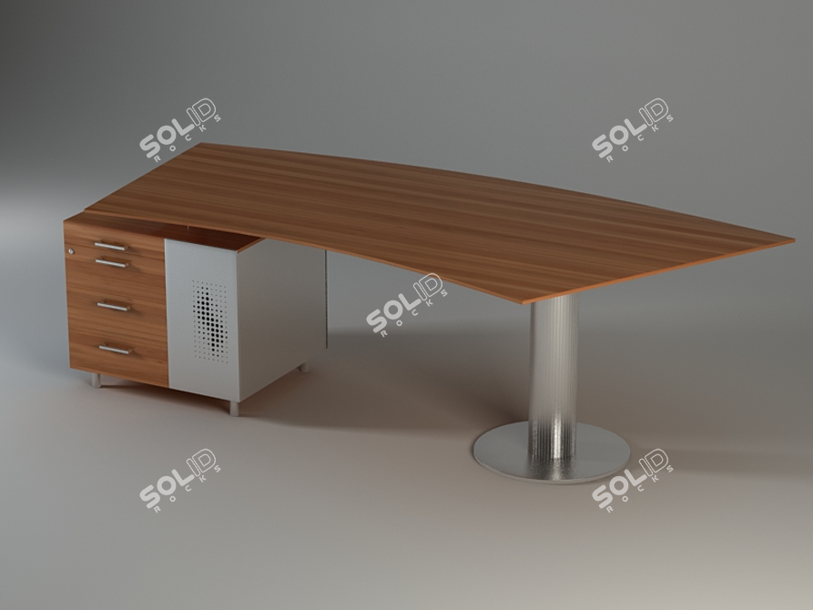 Elegant Office Desk with V-Ray Textures 3D model image 1