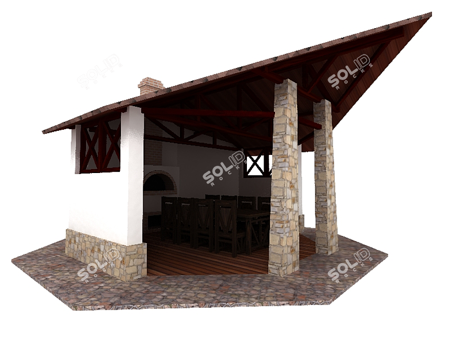 Private Exterior Gazebo 3D model image 1