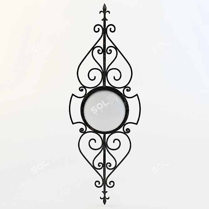 Elegant Wrought Iron Lamp 3D model image 1