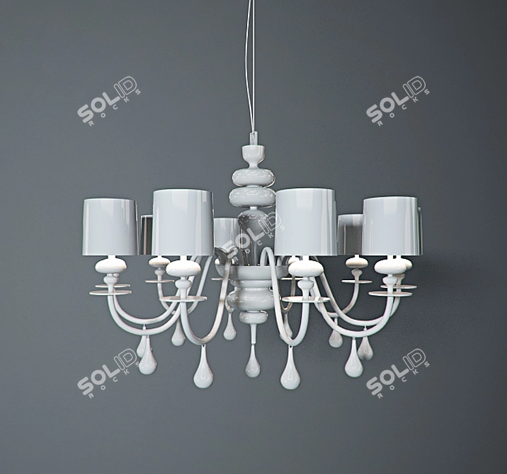 Elegant Eva 110cm Pendant Light 3D model image 1