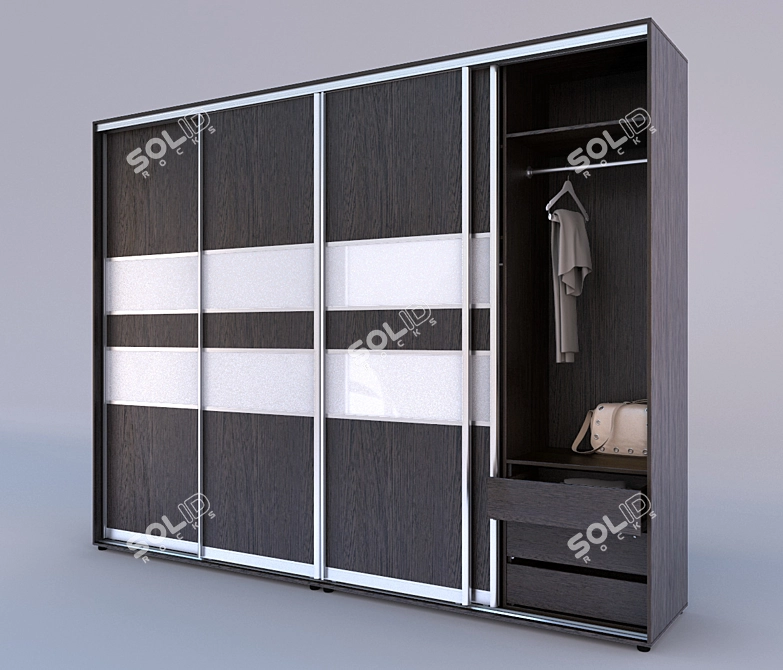 Modern Sliding Wardrobe Closet 3D model image 1