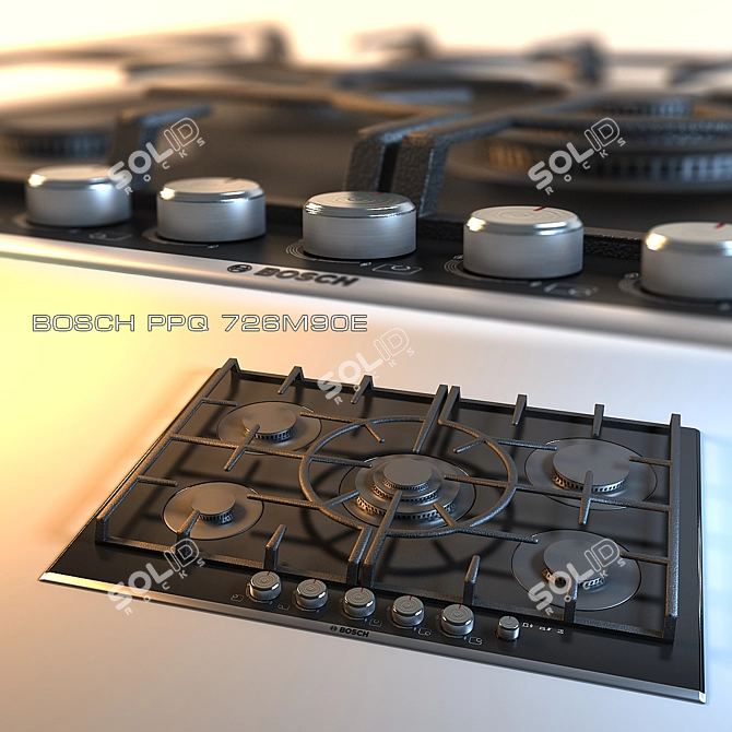 Bosch PPQ 726M90E: Advanced Cooktop 3D model image 1