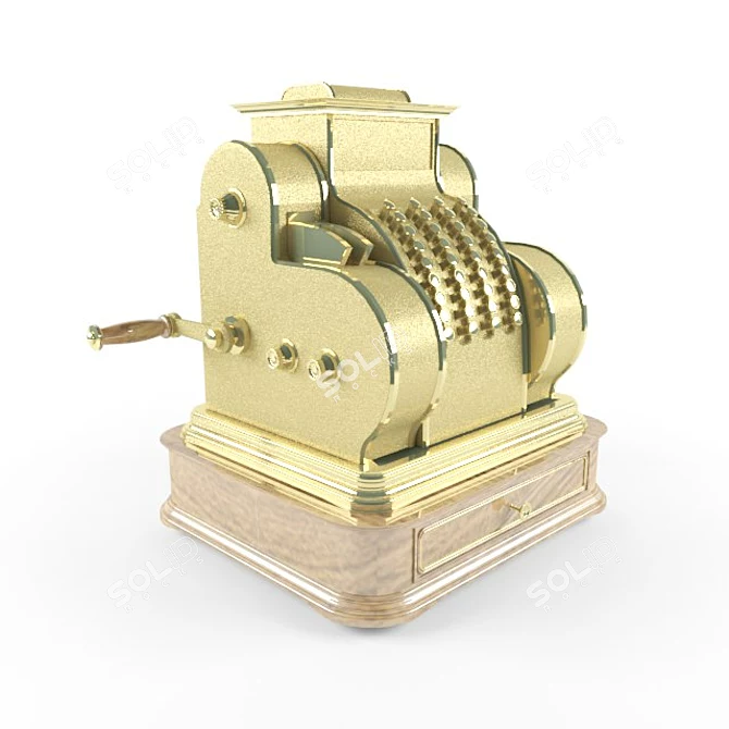 19th Century Cash Register 3D model image 1