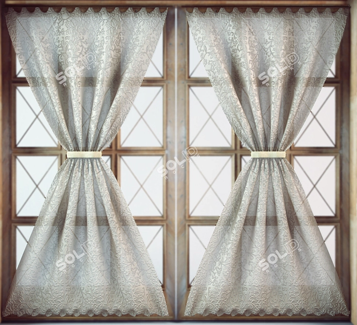 Window Boutique: Chic Curtains 3D model image 1