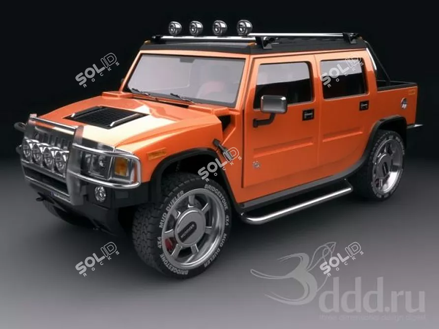 Luxury Hummer H2 SUT 3D model image 1