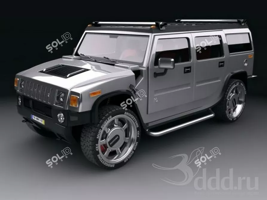 Powerful Hummer H2 with Stylish Vray Package 3D model image 1