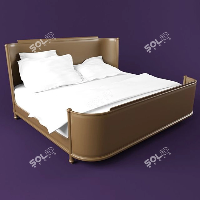 Opal Point Rosemont Curved Bed: Elegant and Stylish Sleeping Haven 3D model image 1