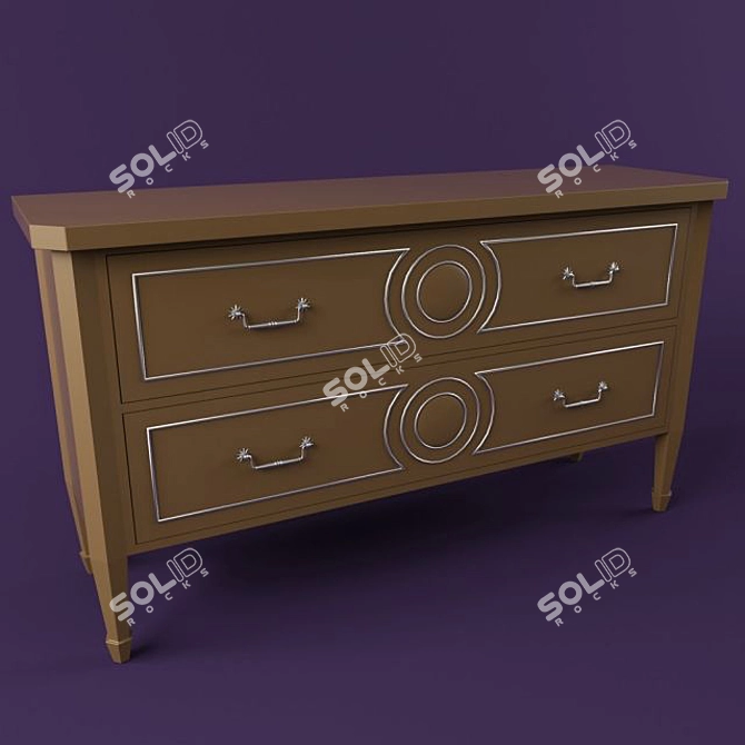 Elegant Cherry Wood Dresser 3D model image 1