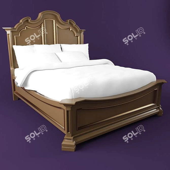 Bed Cocoa Brown 3D model image 1