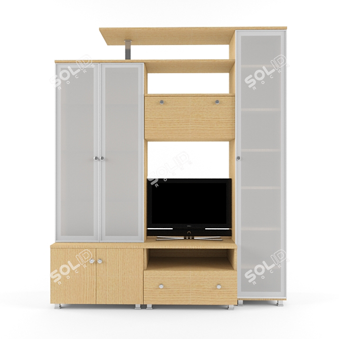 TV Wall Unit 3D model image 1