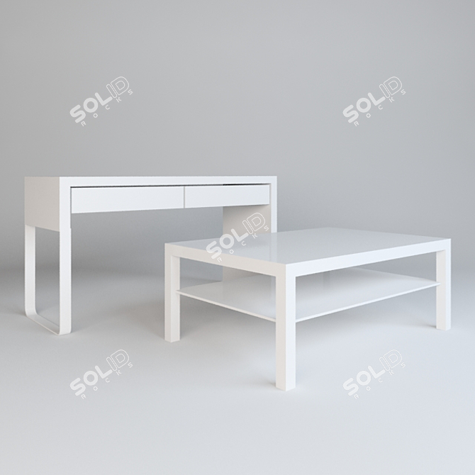 Versatile Computer and Magazine Tables 3D model image 1