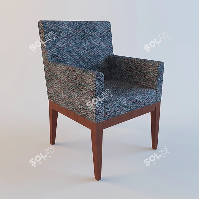 Compact and Cozy Armchair 3D model image 1