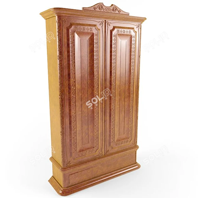 Classic Carved Decor Cupboard 3D model image 1