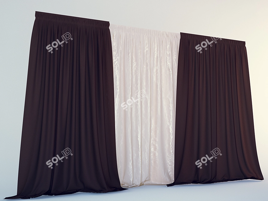 Elegant Drapery 3D model image 1