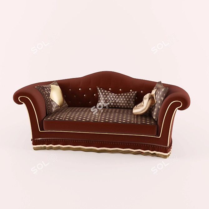 Classic Sofa with Textures 3D model image 1