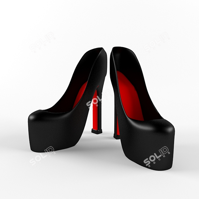 Leather Women's Shoes 3D model image 1