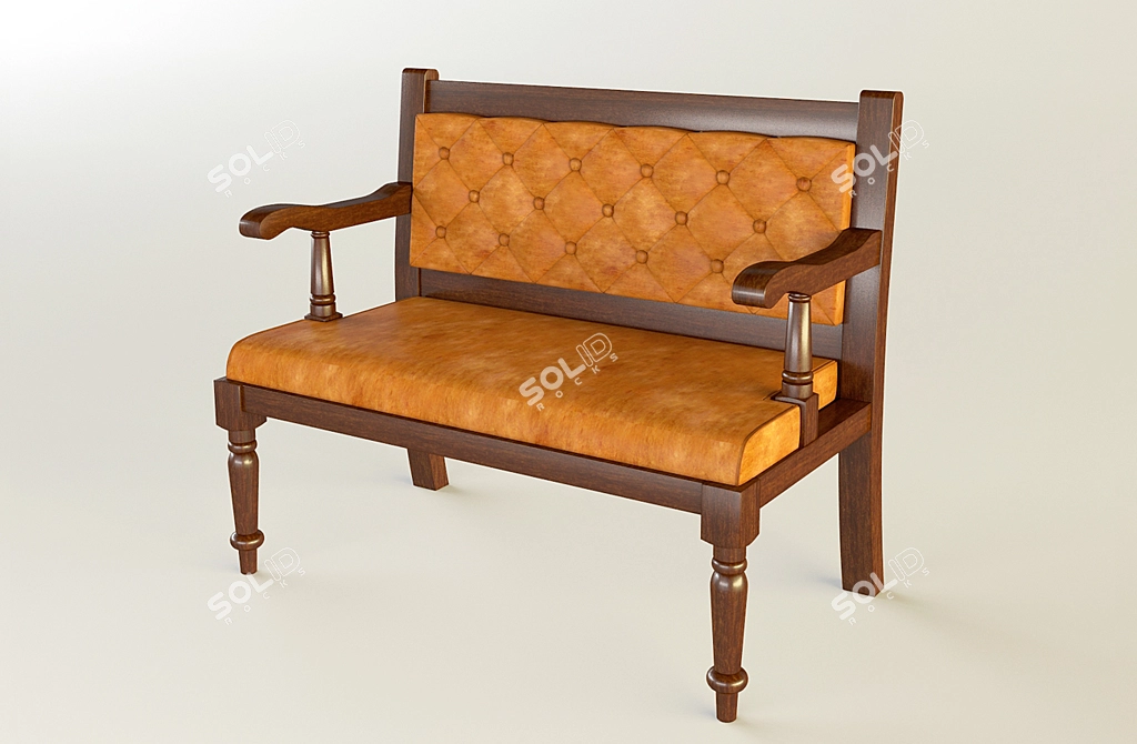 Classic Pub Bench: High-Quality & Durable 3D model image 1