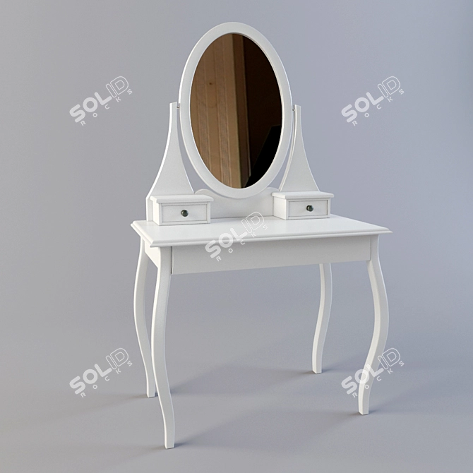 Elegant Vanity Mirror with Storage 3D model image 1