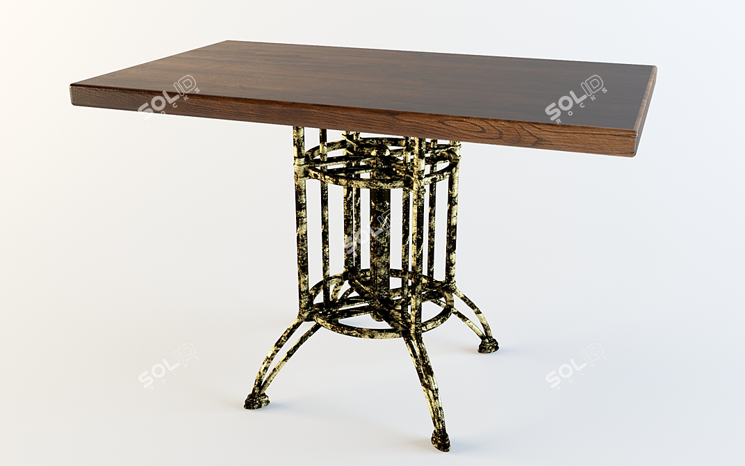 Forged dining table 3D model image 1