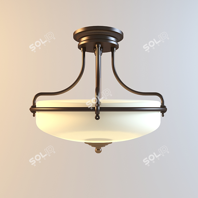 Bronze Griffin Pendant Light 3D model image 1