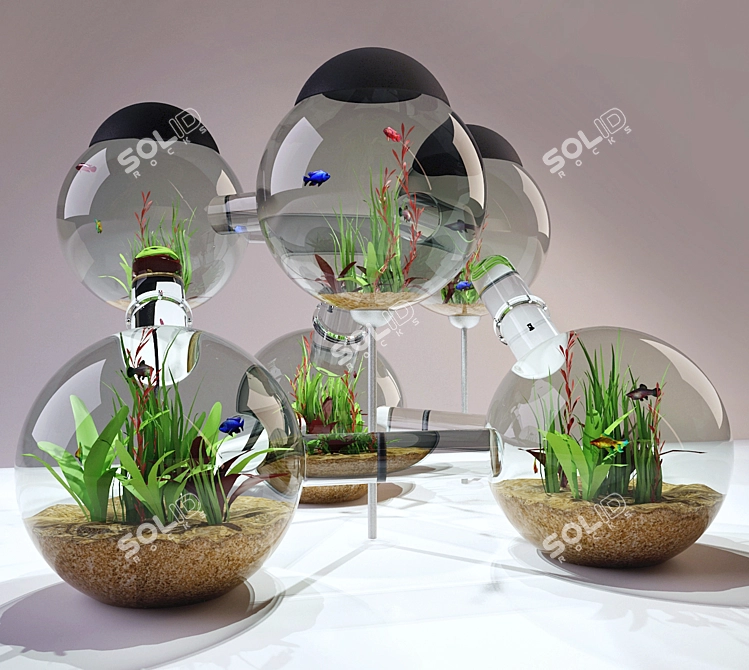 Aquatic Oasis: a High-Tech Aquarium 3D model image 1