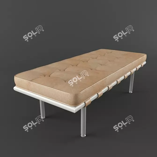 Luxury Leather Sofa 3D model image 1