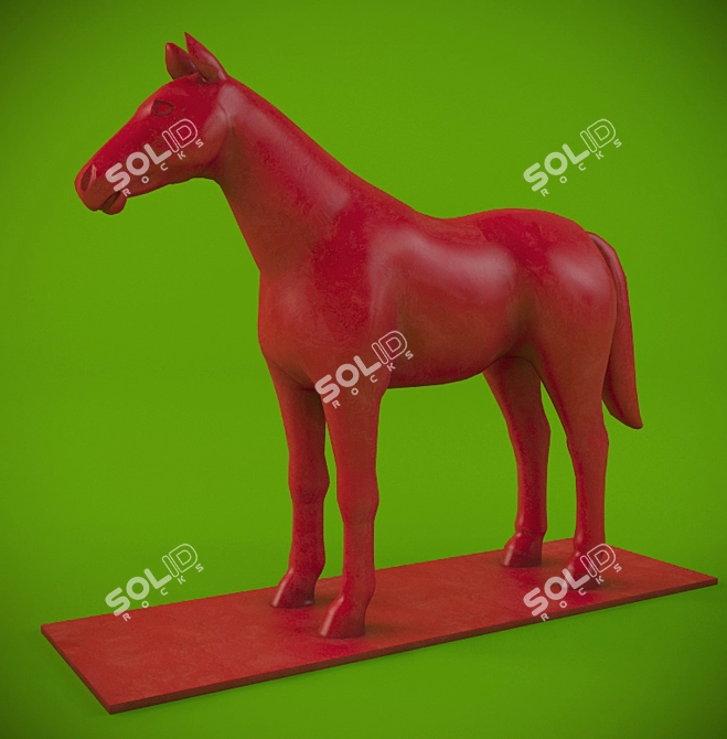 Elegant Horse Figurine 3D model image 1