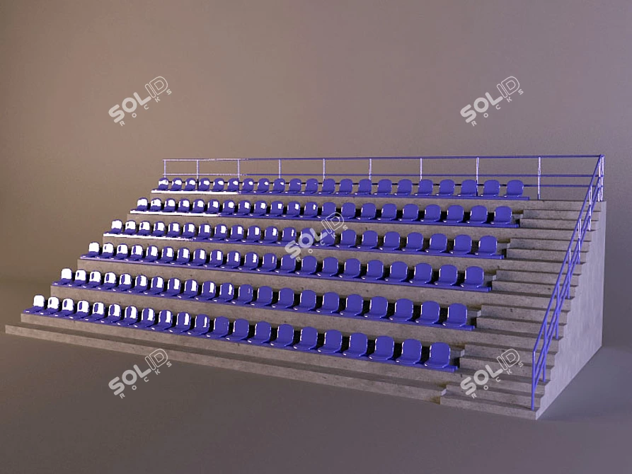 Mirrored Tribune Seating | 120 Spots 3D model image 1