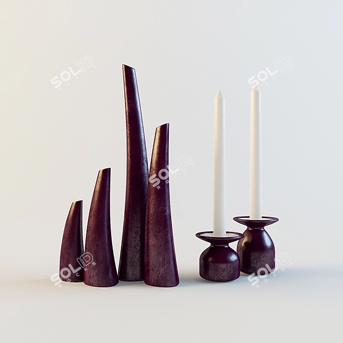 Stylish Home Decor Set 3D model image 1