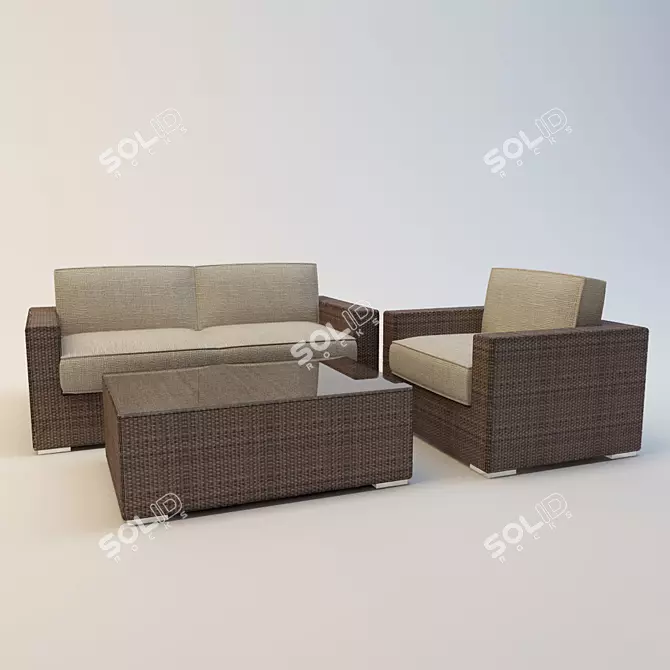 Rattan Furniture Ato: Exquisite, Durable & Elegant 3D model image 1