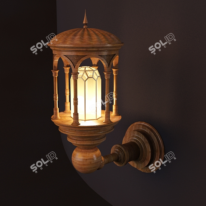 Traditional Uzbek Street Lamp 3D model image 1