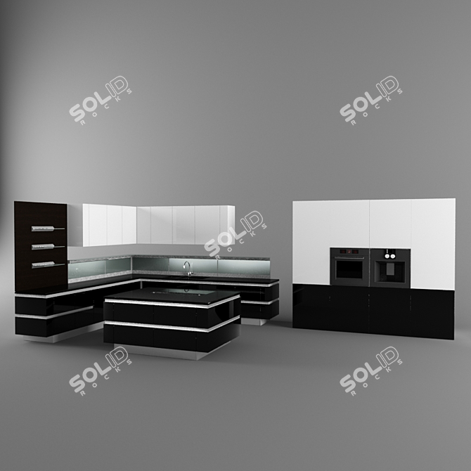 Stylish and Functional Kitchen 3D model image 1