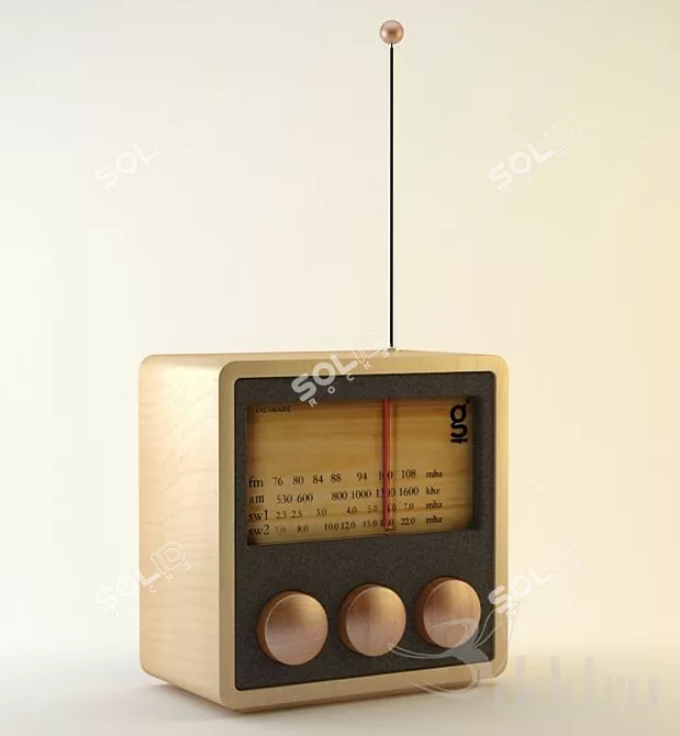 Retro Vibes: Magno Medium Radio 3D model image 1