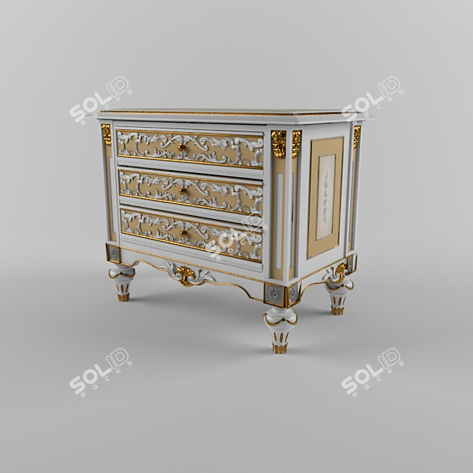 Title: Baroque-inspired Floor Standing Cabinet 3D model image 1