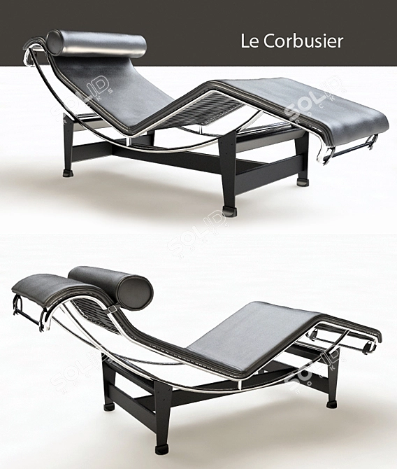 Modern Comfort: Le Corbusier Chaise 3D model image 1