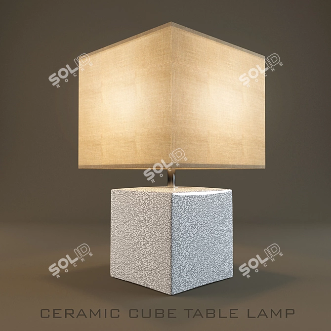 Elegant Ceramic Cube Lamp 3D model image 1