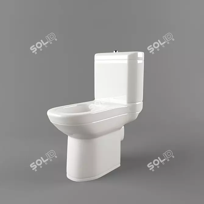 FlushMaster Toilet Bowl 3D model image 1