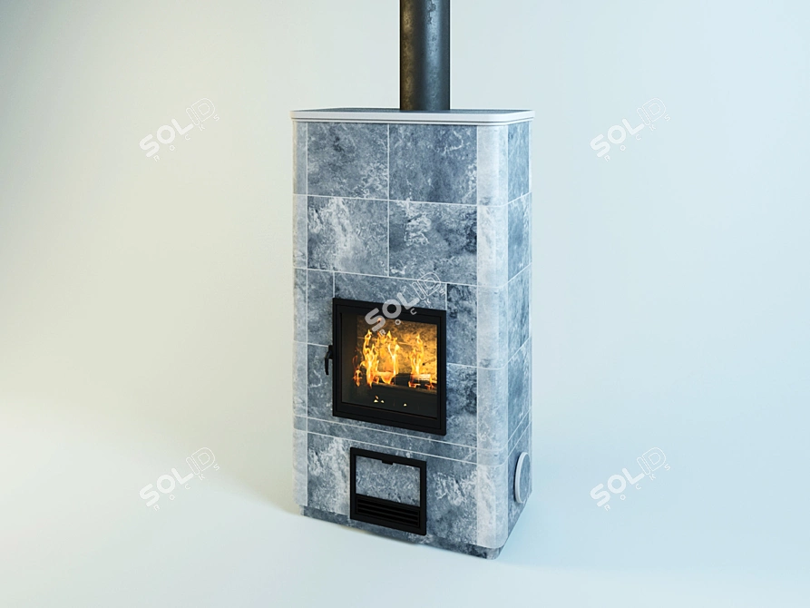 Title: Curvo Modern Fireplace 3D model image 1