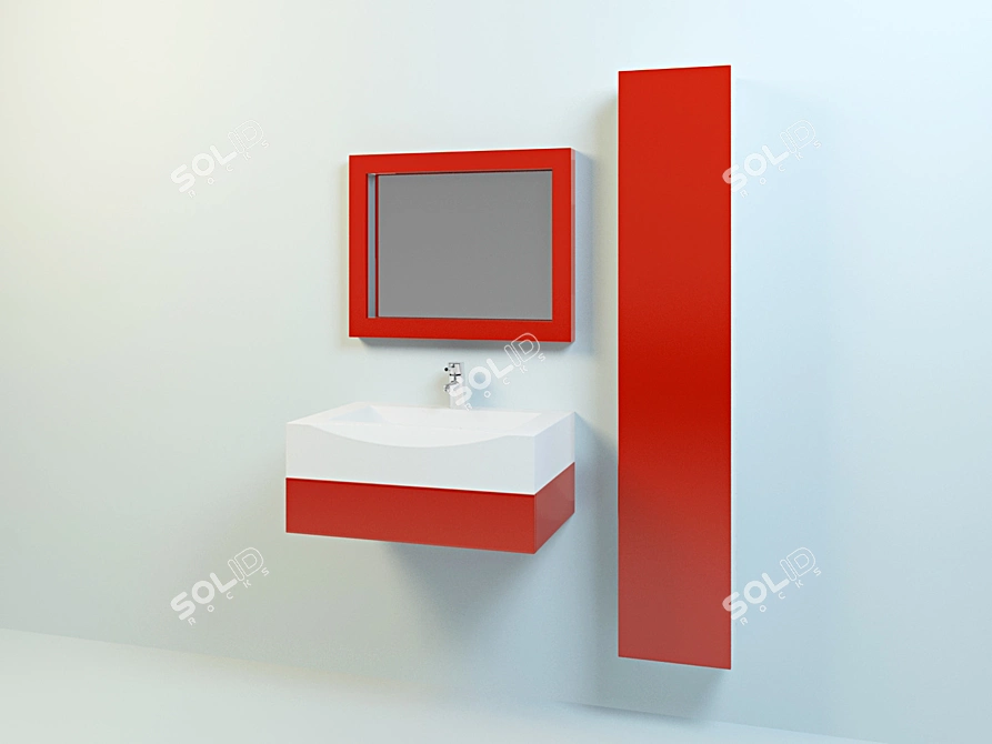 Elegant Crystal Bathroom Set 3D model image 1