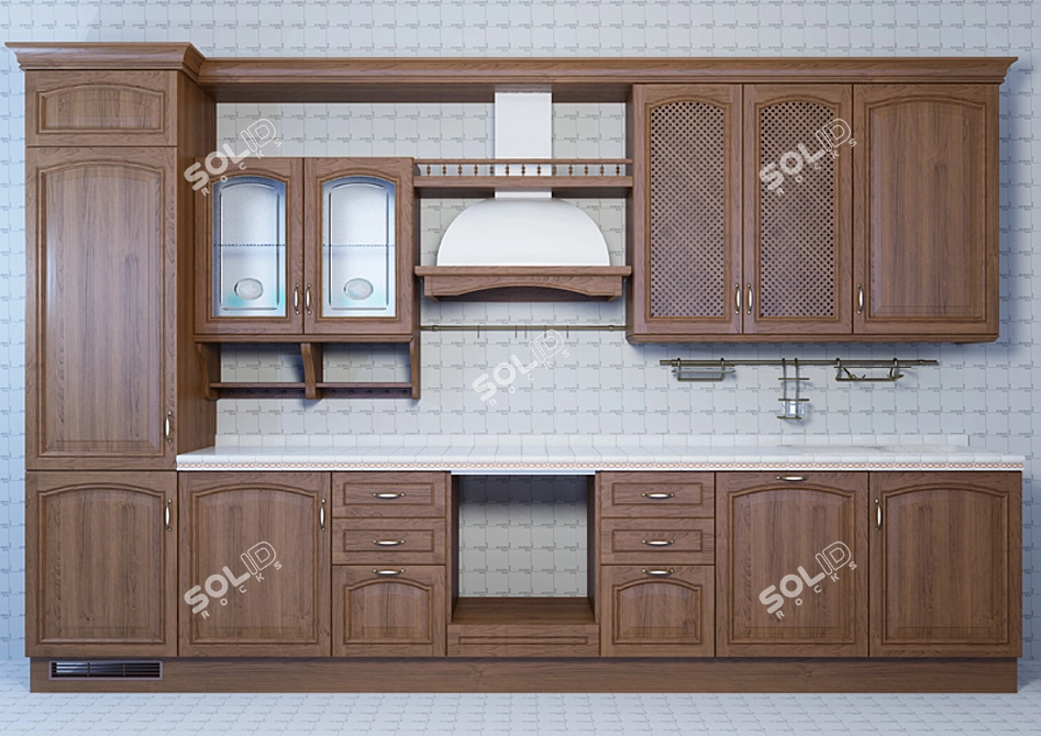 Scavolini Margot: Enchanting Textured Kitchen 3D model image 1