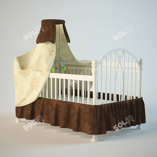 Canopied Kids' Bed 3D model image 1