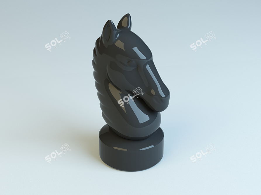 Elegant Horse Chess Piece 3D model image 1