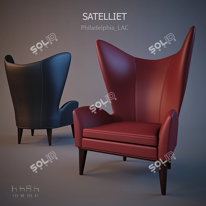 Title: Satelliet Philadelphia Lounge Armchair 3D model image 1