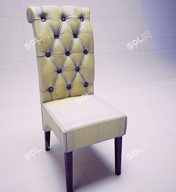 Wooden Leg Chair 3D model image 1