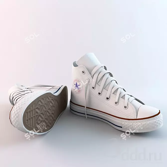 Classic Converse Shoes 3D model image 1